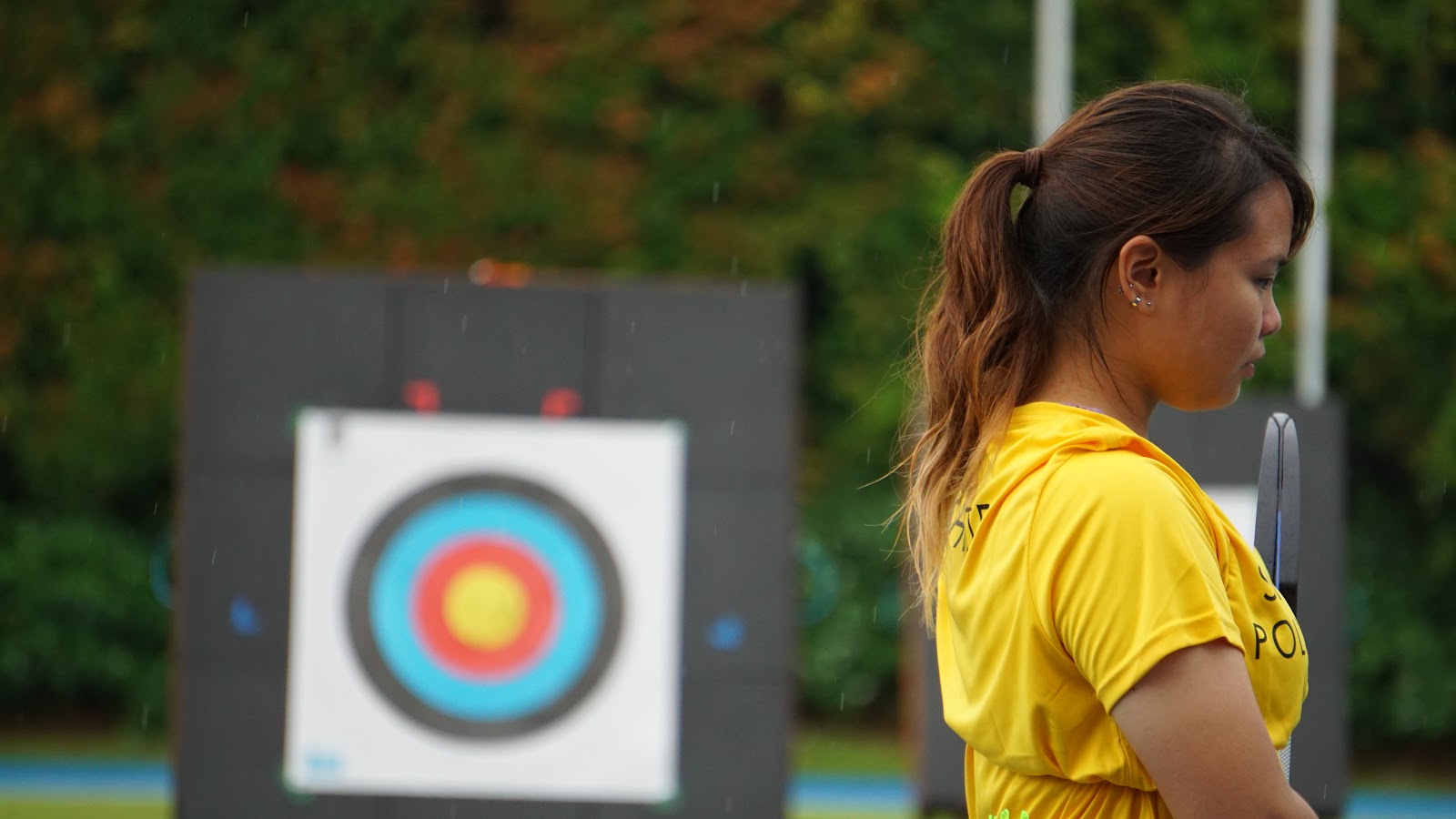 side shot during archery competition