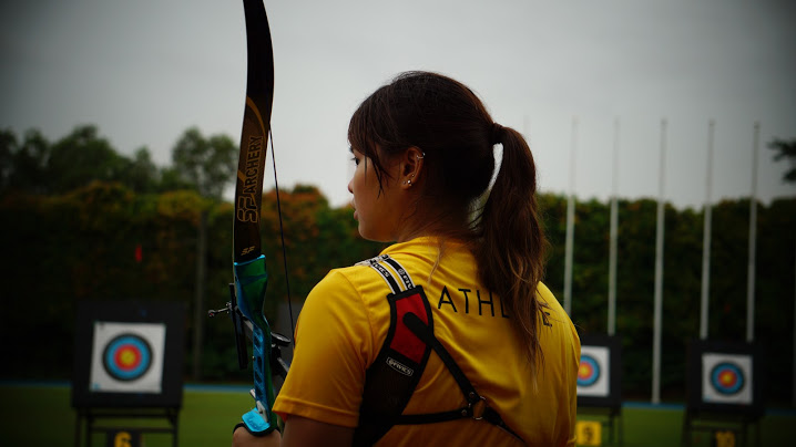 Backview of myself during Archery Competition